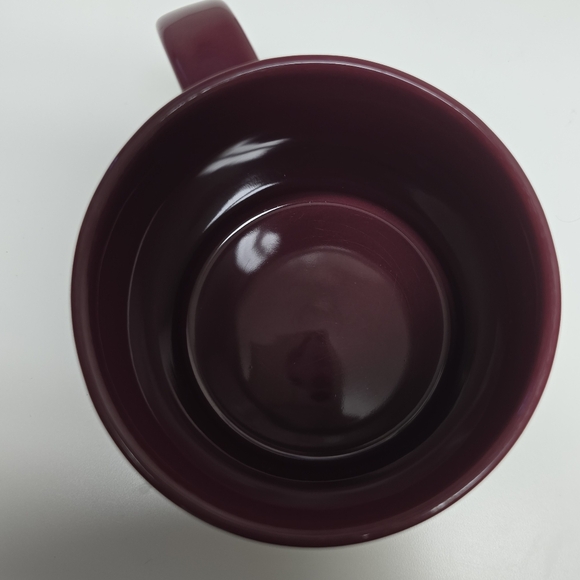 Starbucks Etched Logo Burgundy Stackable Coffee Mug Cup 14 oz Rare -2013 - Picture 4 of 4